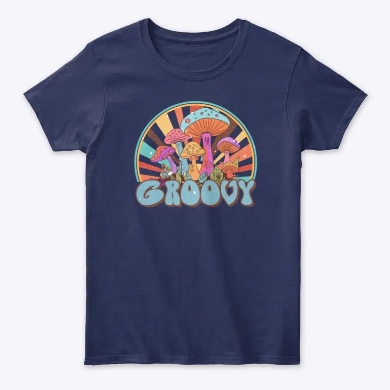 Groovy Vintage Mushroom Graphic Design